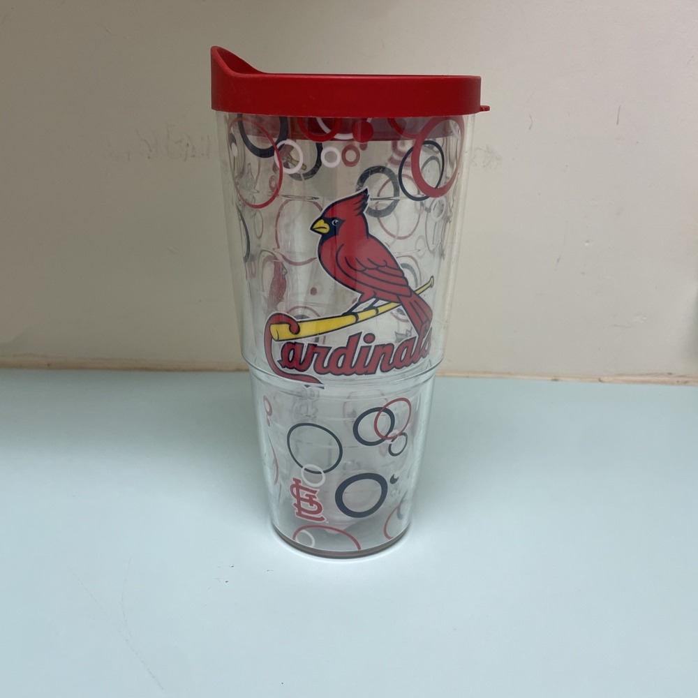 Tervis Tumbler St. Louis STL Cardinals Cards 24 Oz Logos MLB Red Lid cup
